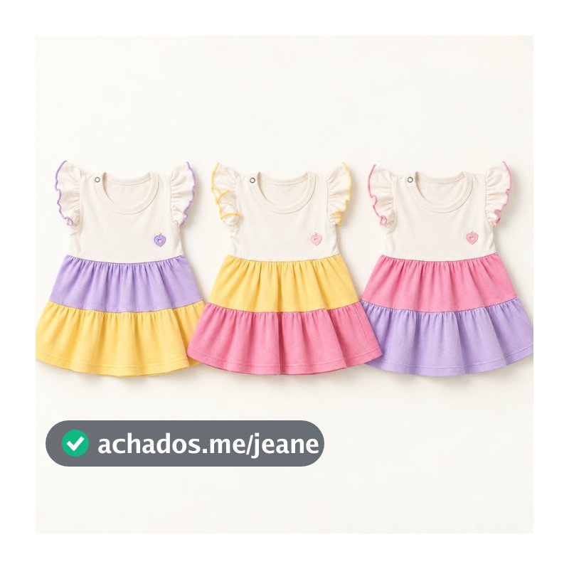Vestido de Bebê 3 Marias 100% Algodão | P, M, G | 3 Modelos Verão Enxoval de Bebe Vestidinho Fofo
