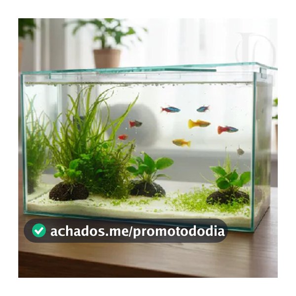 Aquário N4 Retangular 13 Litros Beta 35x17x22cm beteira vidro para Peixes ornamental plantas natural ou aarfiticial