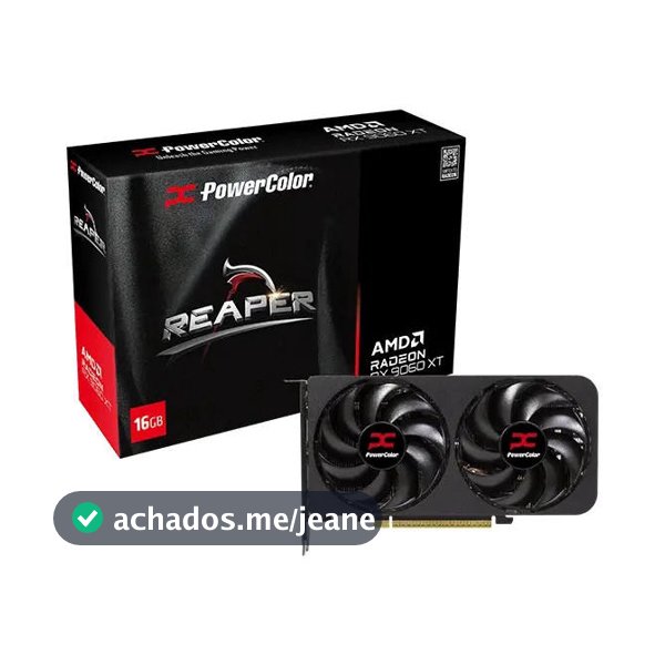 Placa de Vídeo PowerColor Radeon RX 9060 XT Reaper 16GB GDDR6 128-bit PCIe 5.0 16G-A - REEMBALADO