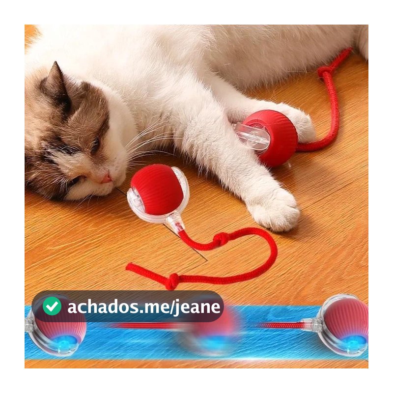 Brinquedo Inteligente para Gatos | Bola Automática com Cauda Falsa | Recarregável Elétrico