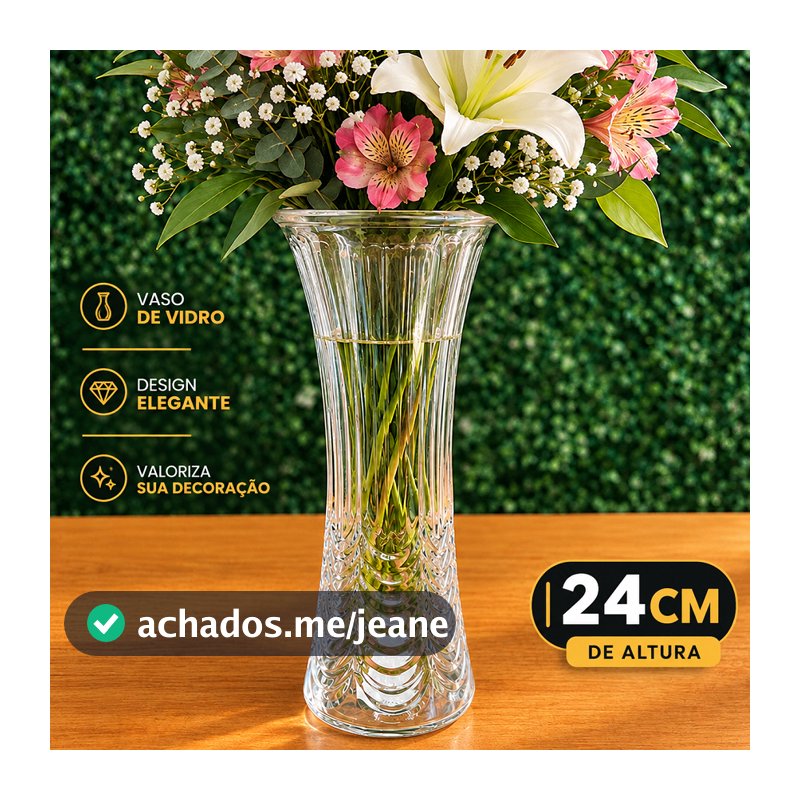 Vaso Decorativo de Vidro Para Flores Plantas de Mesa Decoração Transparente - Oferta