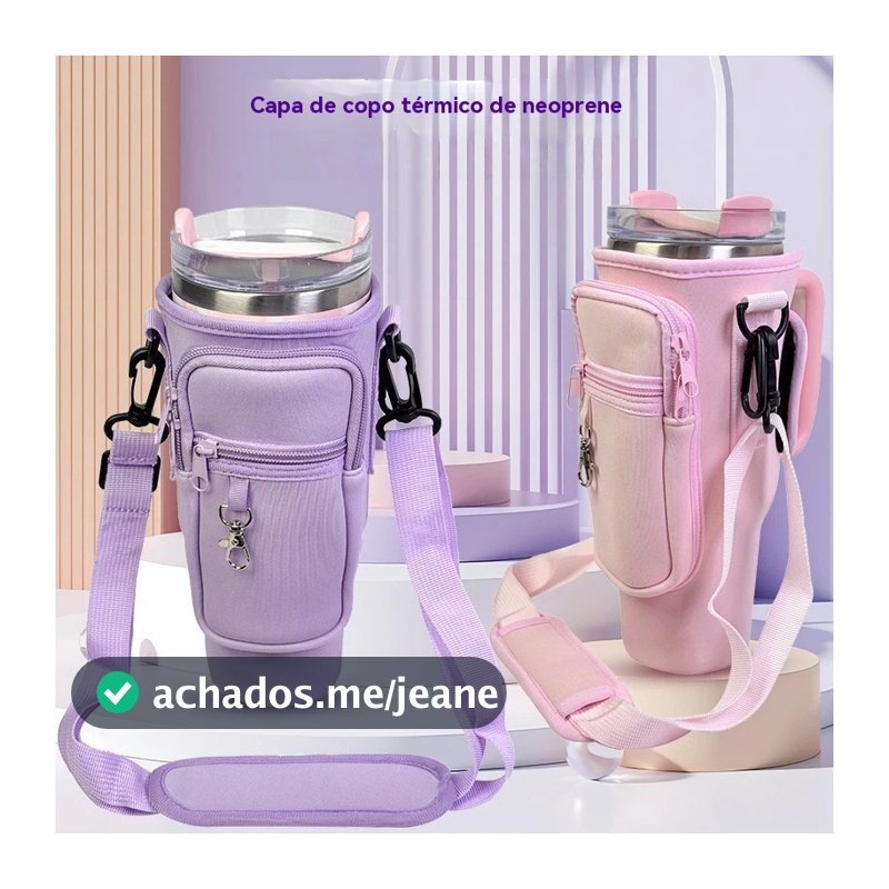 Capa para copos térmicos Com Alça De Ombro Perfeita Para Transporte