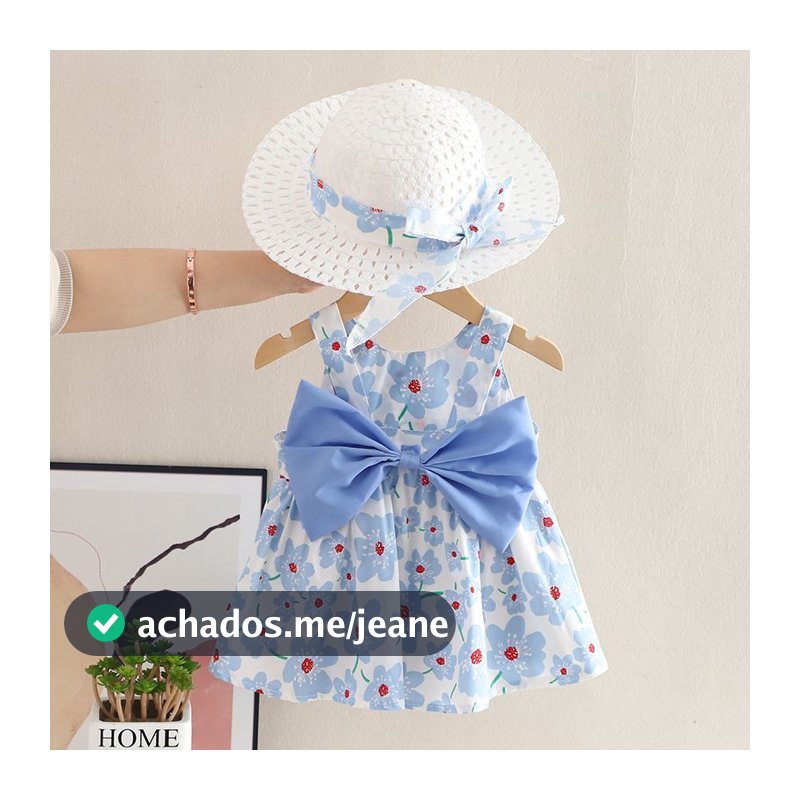 vestido de laço de algodão bebê