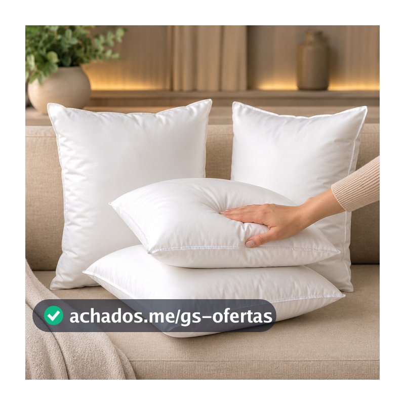 Kit 4 Almofadas Sofá Enchimento de Espuma Refil Almofada Espuma 45x45cm