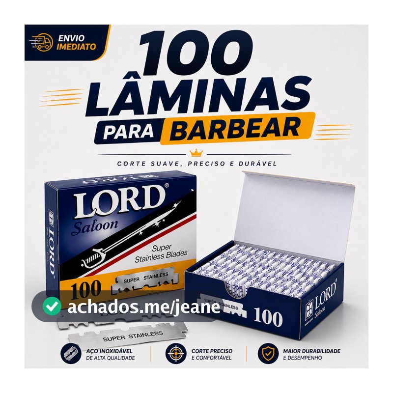 Kit 100 Lâminas LORD PLATINUM Gillete Profissional Para Barbeiros Fabricadas no Egito top top