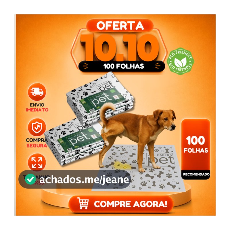 Kit Jornal Pet Higiênico 50/100/150/200 Folhas de alta Absorção - tamanho gigante