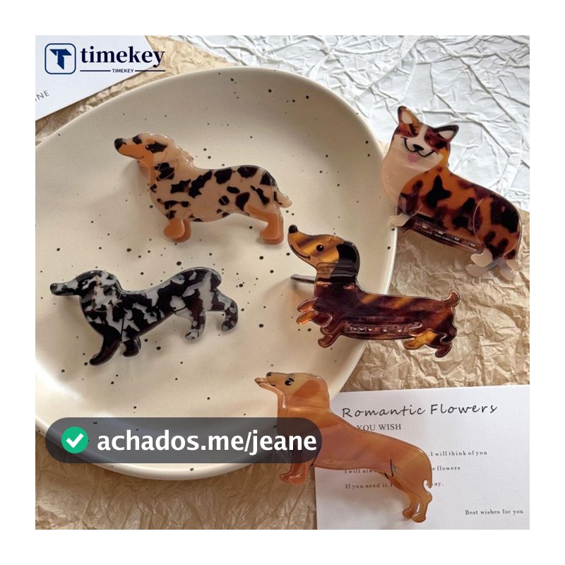 TIMEKEY Estilo Bonito Filhote De Cachorro Pinça Grampo De Cabelo Dos Desenhos Animados Dachshund Corgi Acessório Moda Ac
