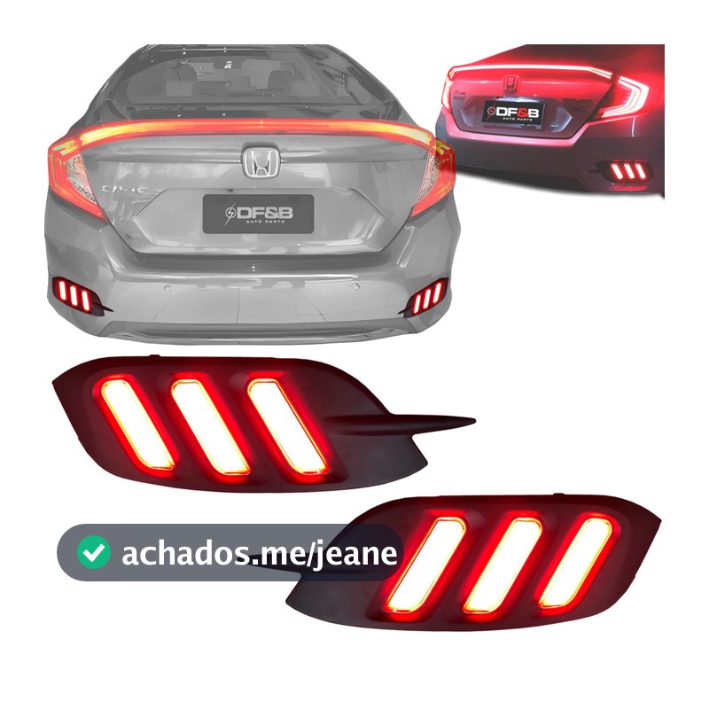 Led Civic G10 Abs Vermelho Led Lanterna De Neblina