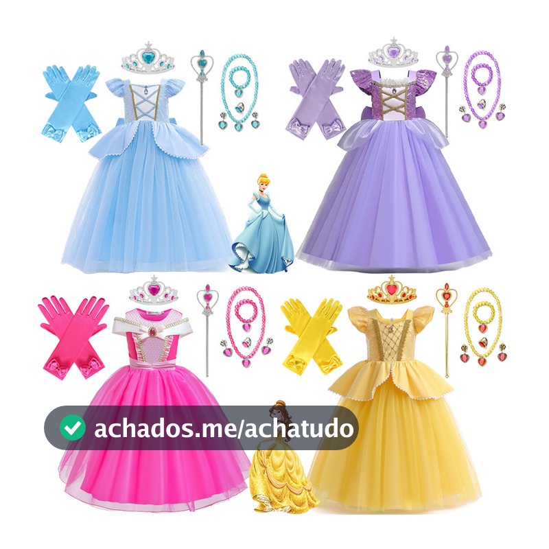 Cinderela Belle Traje Para Meninas Halloween Disfarce Cosplay Rapunzel Vestido De Princesa Bebê Natal Festa De Aniversár