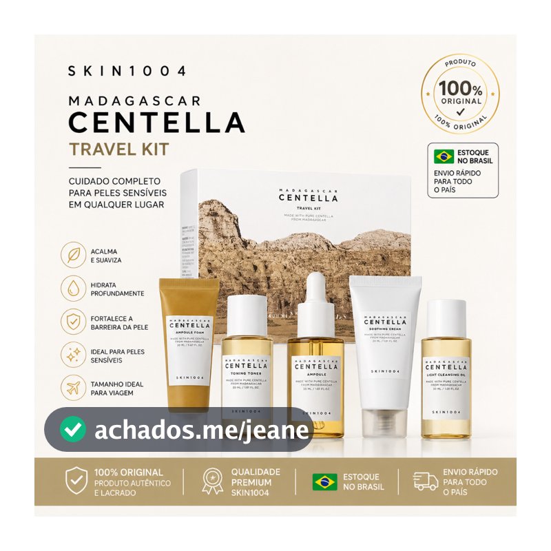 SKIN1004 Madagascar Centella Travel Kit 5 Produtos | Skincare Coreano Original Pele Sensível