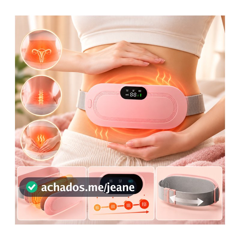 Compressa Quente Massageador Abdominal Para Cólicas Menstruais Três Níveis Aquecimento