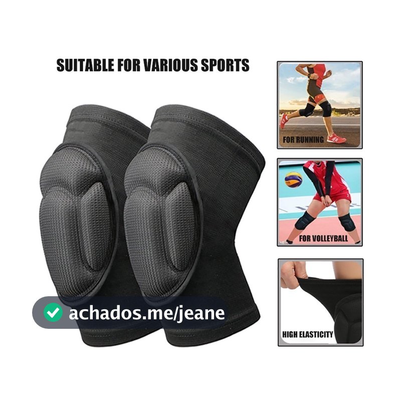 1 Par Joelheira Protetoras Esponja Respirável Dança Vôlei Basquetebol Proteção Treinamento Unisex