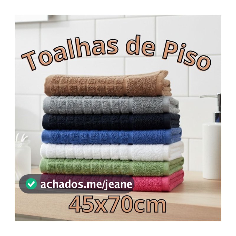 Kit 5 Toalhas De Piso Atoalhado Tapete De Banheiro 45cm x 70cm