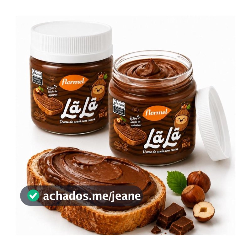 Kit 2 Creme de Avelã Lã Lã Zero Açúcar Sem Glúten Cacau Flormel 150 g Chocolate Saudável