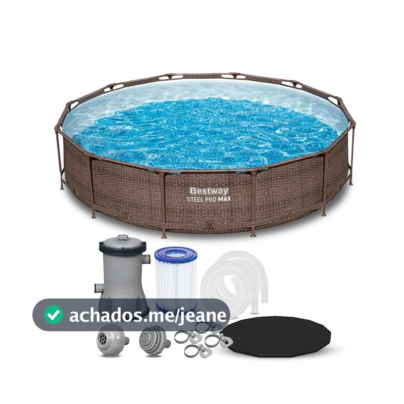 Piscina Estrutural 6.473 Litros Deluxe Circular + Bomba Filtrante + Capa Bestway
