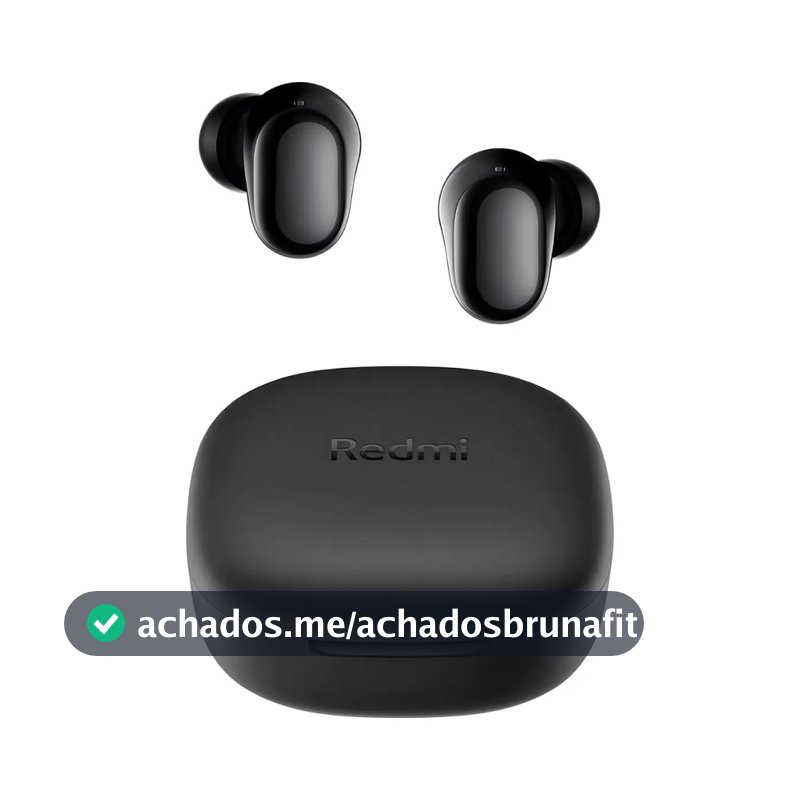 Fone de Ouvido Bluetooth Xiaomi Redmi Buds 6 Play Preto - Conexão Bluetooth 5.4, Som Estéreo, IPX4