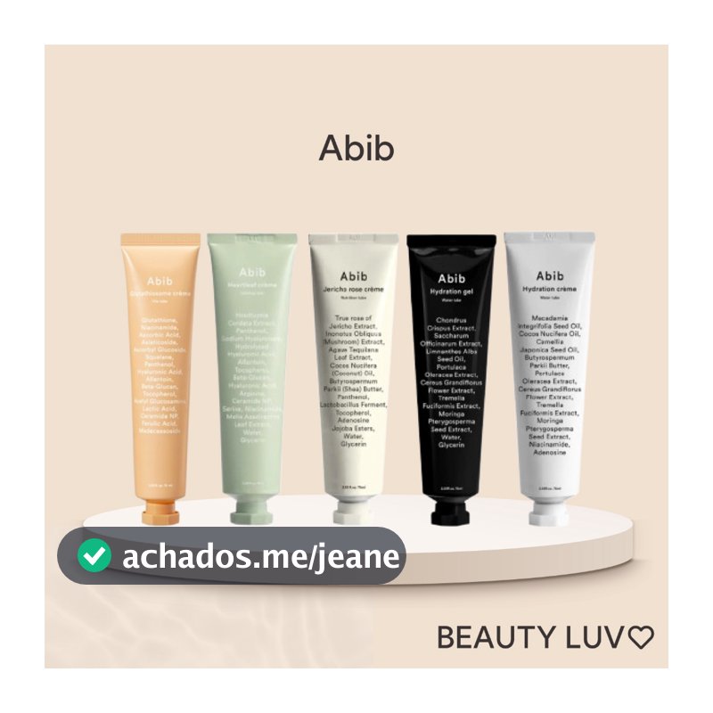 [Abib] Coleção Crème (Creme Heartleaf 75ml , Hidratante Gel Jericho Rose 75ml)