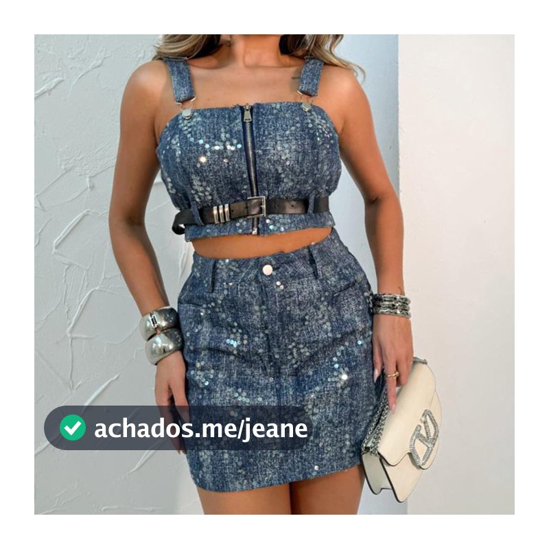 Conjunto Jeans Coleção Personalizada Short Saia