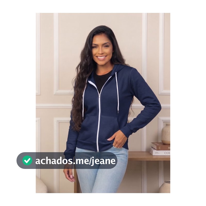 Blusa De Frio Feminina Moletom Com Ziper E Capuz Casaco De Frio Quentinho Premium
