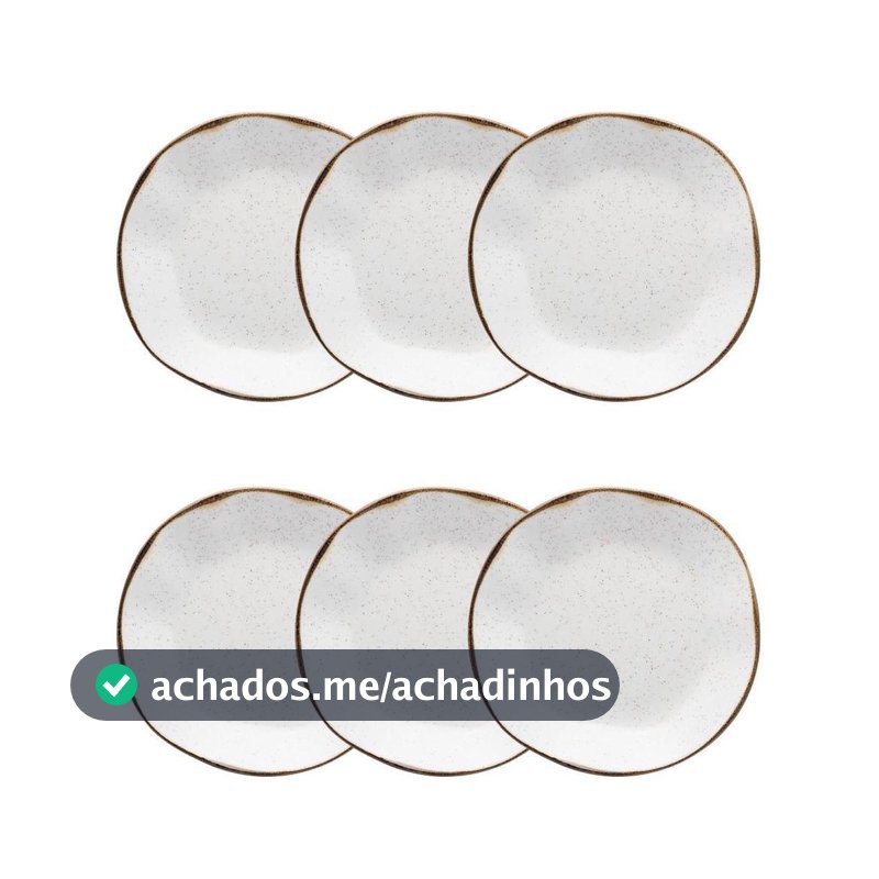 Jogo de 6 Pratos Fundos 22,5cm Oxford Ryo Maresia