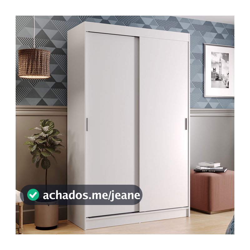 Guarda-Roupa Solteiro Madesa Tokio 2 Portas de Correr 2 Gavetas - Branco