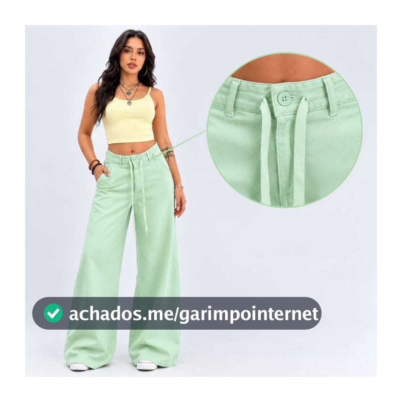 Calça Feminina Sensorial Marrant Pantalona Cintura Alta Com Amarração Elegante