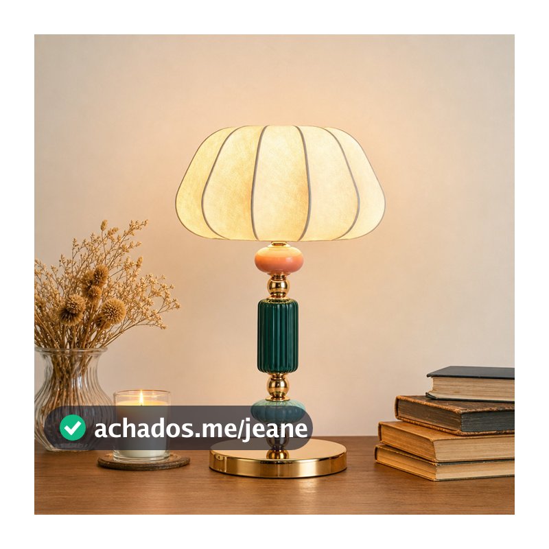 Abajur De Mesa De Cerâmica Vintage LED Tricolor Ajustável Base Dourada lampu hias para Quarto Sala
