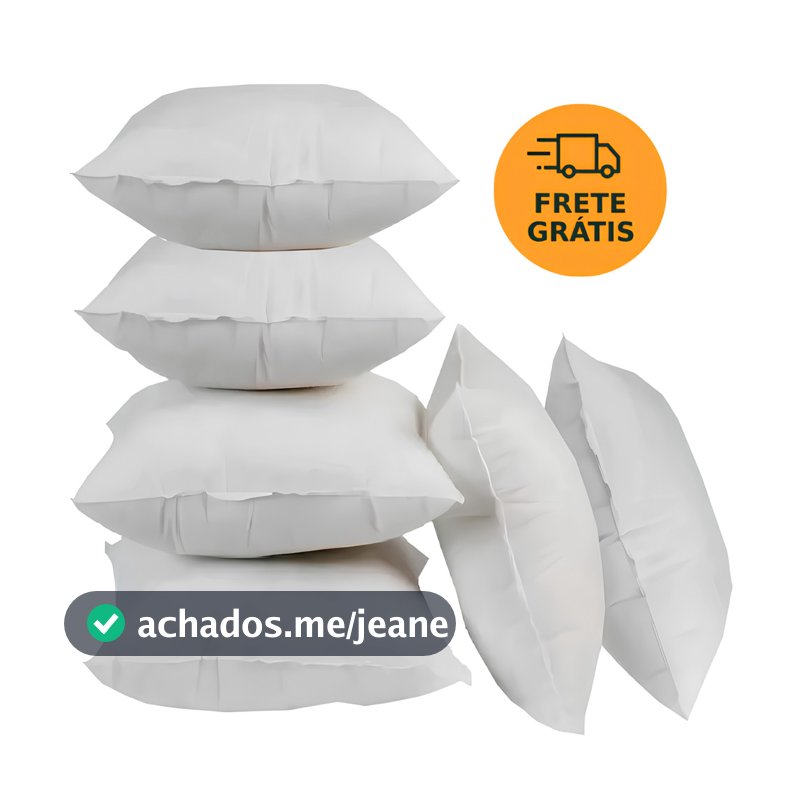 Kit 6 refil de Almofadas 45 cm x 45 cm de fibra ecológica ótimo custo beneficio