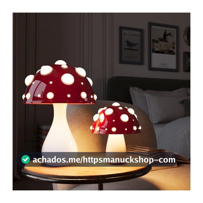 Nordic Criativo Cogumelo Vermelho Candeeiro De Mesa Bonito Casa Decorativa Luz Da Noite Adequado Para O Quarto Sala Esta