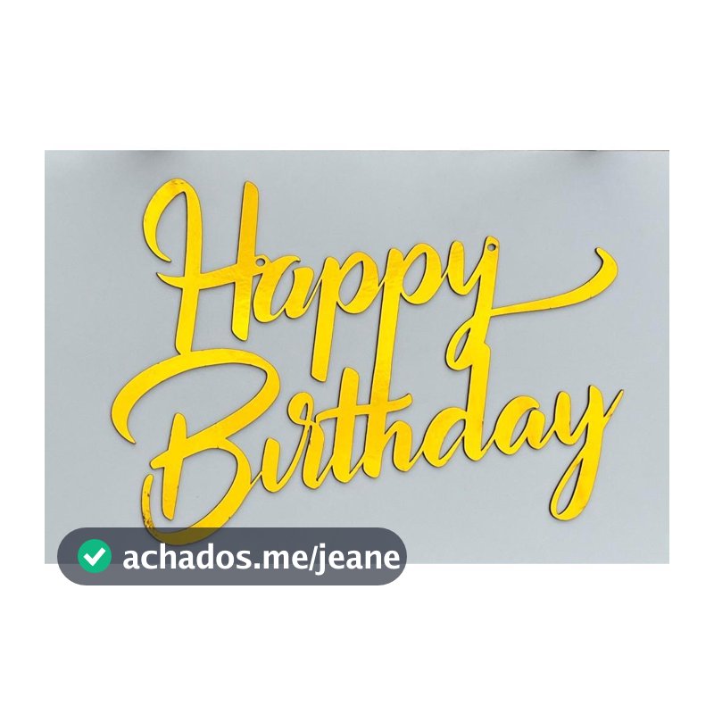 Palavras em MDF plaquinha decorativas aniversário happy birthday decoração DOURADO