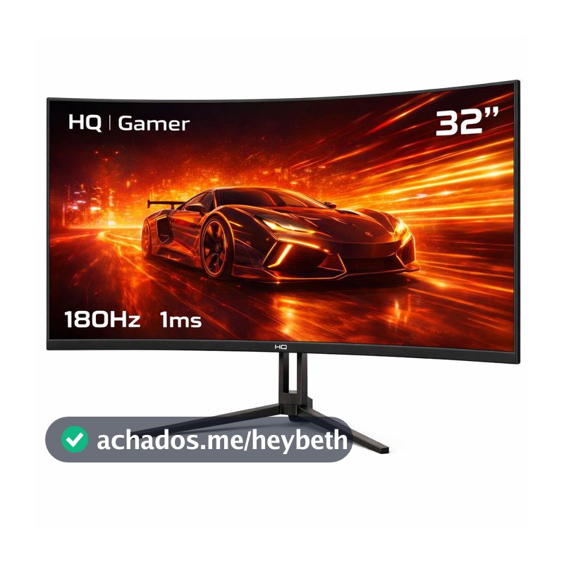 Monitor Gamer HQ Ultra 32" Curvo 1ms, 180Hz, Quad HD (QHD) - 2560x1440, AMD FreeSync, HDMI, DP, HQ32C180