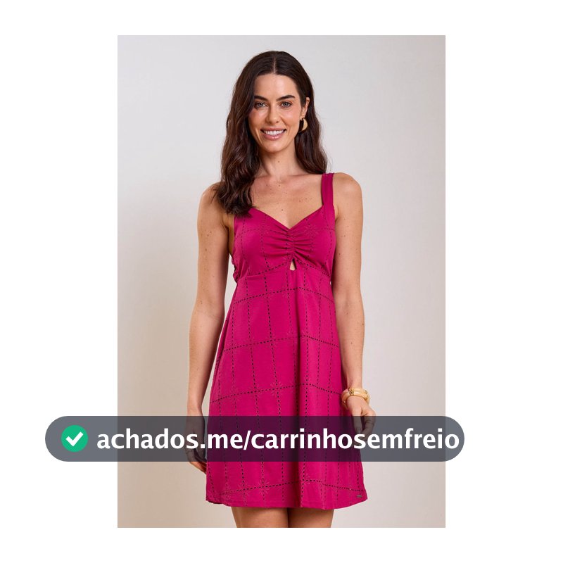 Vestido Feminino Em Algodão Marialícia Rosa