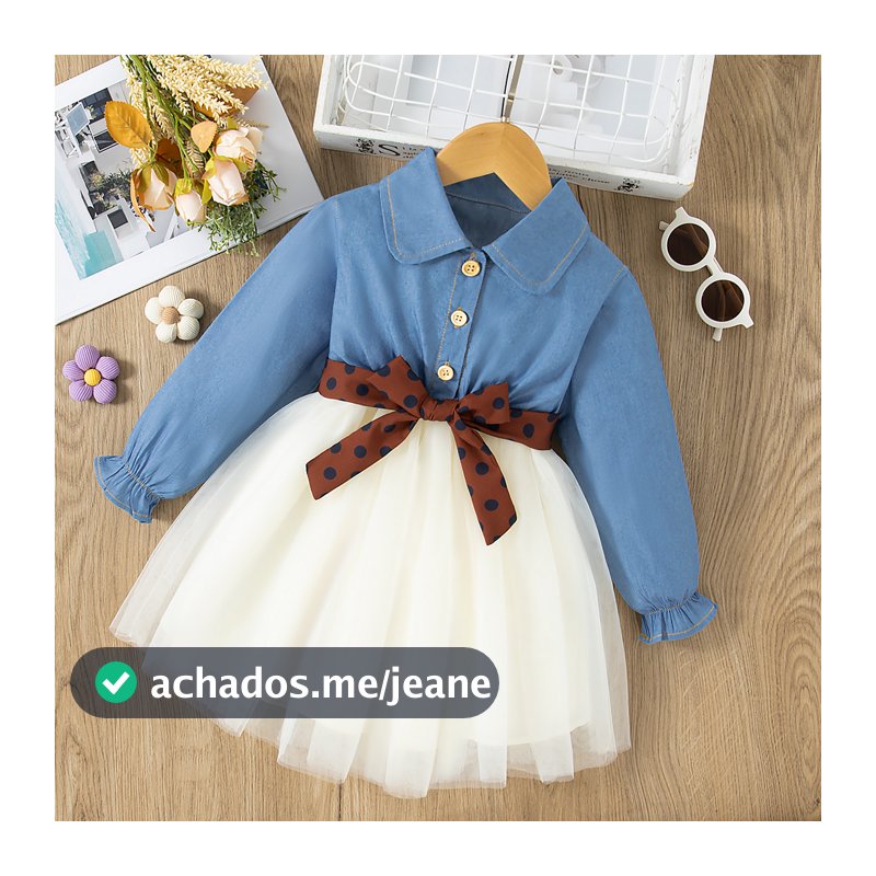 Tutu Vestidos de Manga Longa Polka Dot para Baby Girls Party Princesa Roupas Simples
