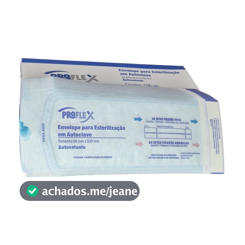 Envelope Auto selante esterilização 50 unidades autoclave