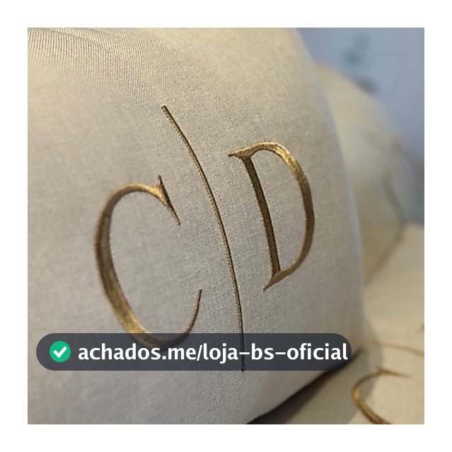 Almofada Personalizada Bordada Com Enchimento Rineira Baguete 50x30 Inicial Casal Linho Veludo
