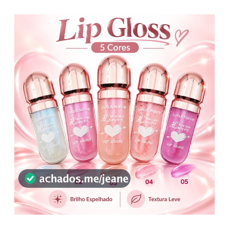 Lua&Neve Brilho Labial Gloss Lip Gloss Glitter 5 Cores Efeito Brilhante Maquiagem Feminina