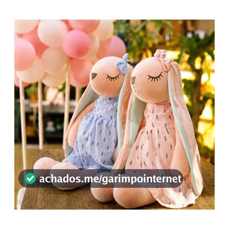 Boneca Pelúcia Coelho Coelhinha Orelhas Grandes Naninha Infantil Bebê Meninas Meninos  Páscoa
