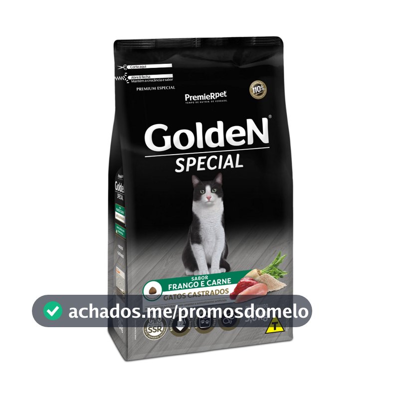 Ração Golden Special Gatos Castrados Frango e Carne 3kg
