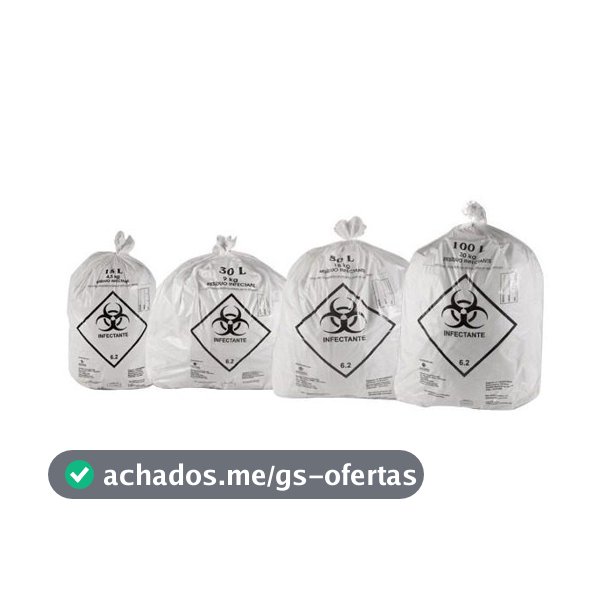 Saco de Lixo Hospitalar Residuo Infectante Hospital Laboratorio Clinicas 15l 30l 50l 100l 20-100 Unidades
