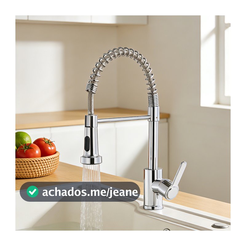 Torneira De Cozinha Premium Alça Única Misturador Com Extensor De Spray Tubo De Água Flexível Superior