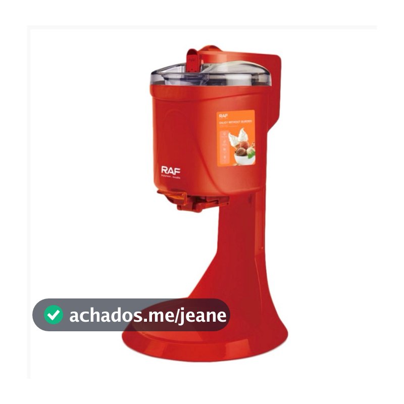 Máquina de Sorvete Elétrica RAF 1L Sorveteira Caseira Faz Gelato Sorbet em Casa Prática Sobremesa Gelada