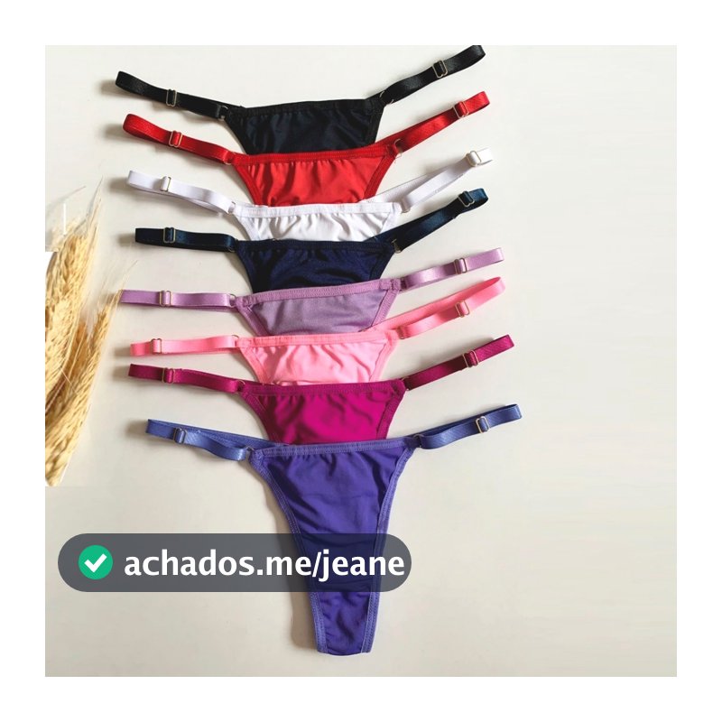 Kit  Calcinha Microfibra Fio Dental Regulagem Lingerie Sexy