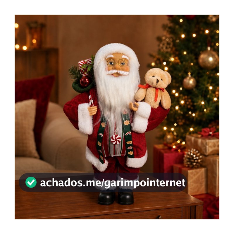 Boneco Brinquedo Papai Noel 45cm Decorativo Enfeite Presente de Natal Natalino Natal Bonito