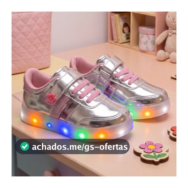 Tenis Infantil com Luzinha Modelo Kids Casual Estiloso Escolinha Dia a Dia e Passeios Promoção