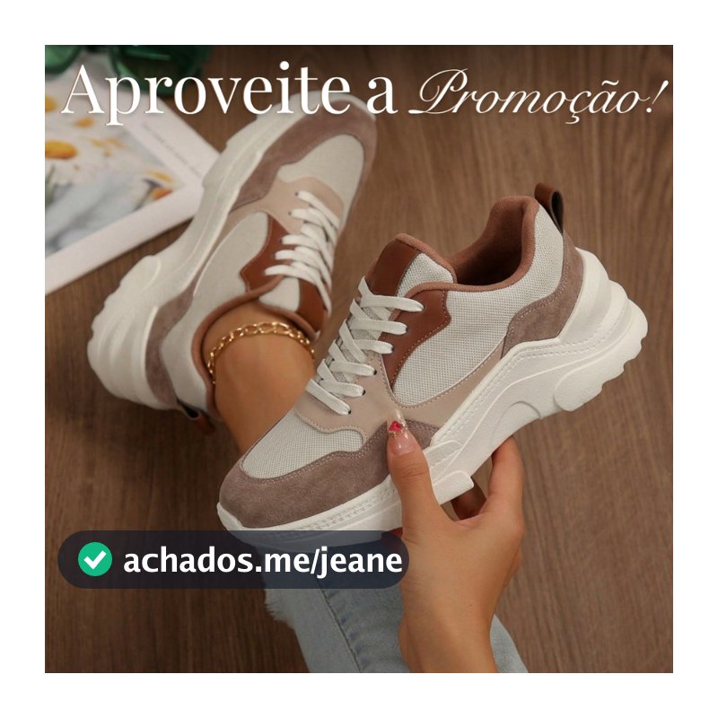 Tênis Feminino Sneaker Tratorado Plataforma Confortável Resistente Qualidade Premium