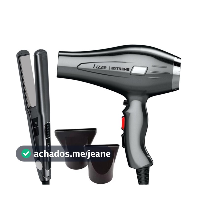 Kit Lizze Extreme Prancha TITANIUM  480 ºF  +  Secador 2400W