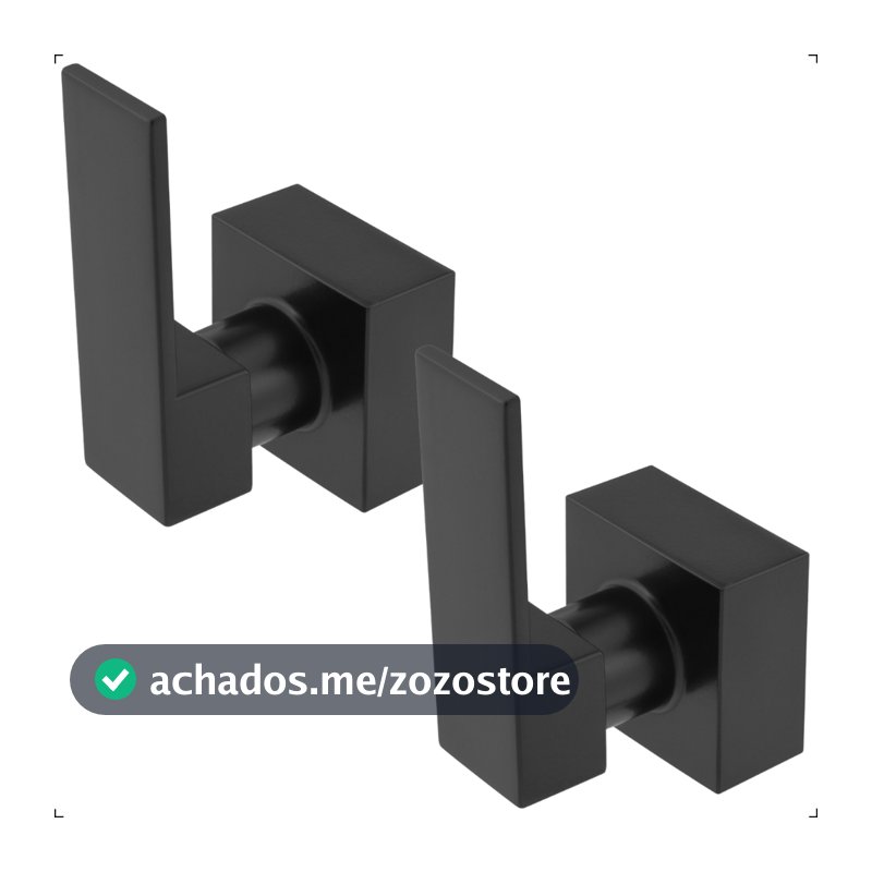 Kit 2 Acabamento Registro Base Deca Padrão 16 Estrias de Gaveta ou Pressão Chuveiro 1/2 ou 3/4 Preto Fosco