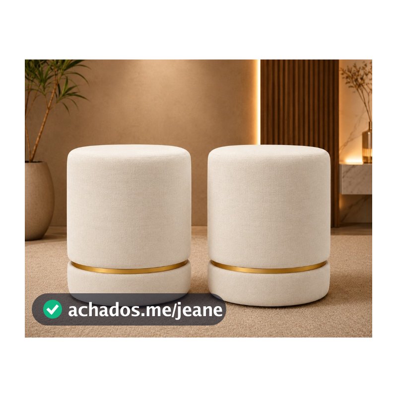 Conjunto Pufe Kit e unitario Redondo Provador  Acento Banqueta Penteadeira sala descanso apartamento bancos