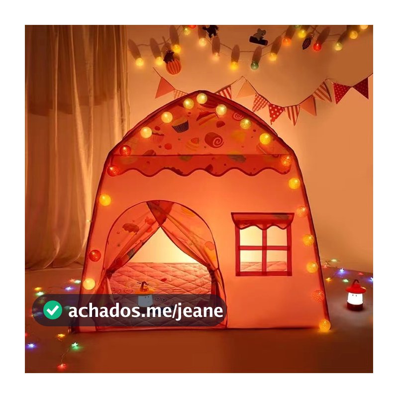 Barraca Infantil Menina Rosa Doce Com Luz 1.3M Cabana Tenda Princesa Grande Menor Preco Promocao