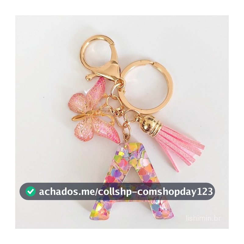 Atacado Transfronteiriço Chaveiro de Lantejoulas Rosa com Pingente de Borboleta e Franja - Acessórios de Joias
